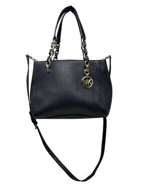 Michael Kors Cynthia Black Saffiano Leather Handbag